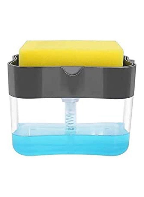 Soap Pump Dispenser And Sponge Holder Grey
