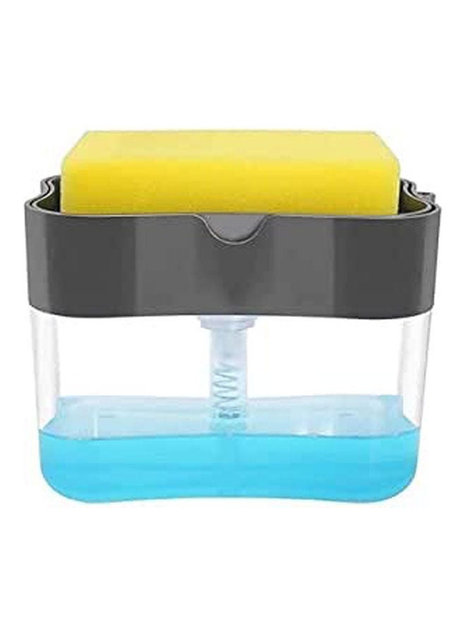 Soap Pump Dispenser And Sponge Holder Grey
