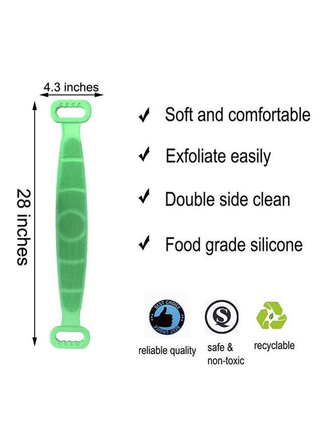Silicone Bath Body Brush Double Sided Silicone Back Scrubber For Shower Green - Image 2