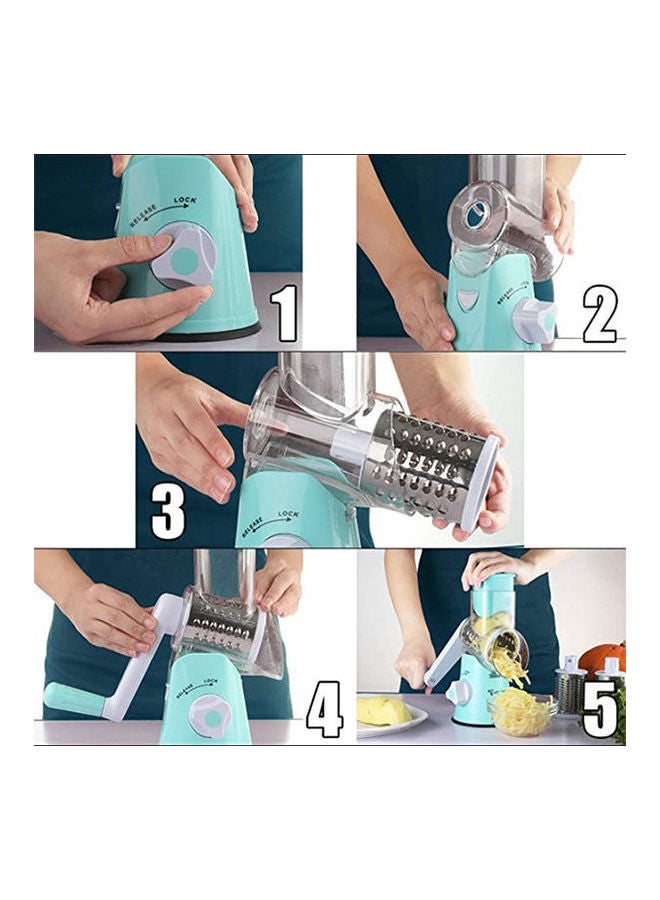 Table Top Drum Grater With 3 Blades Blue  - Image 2