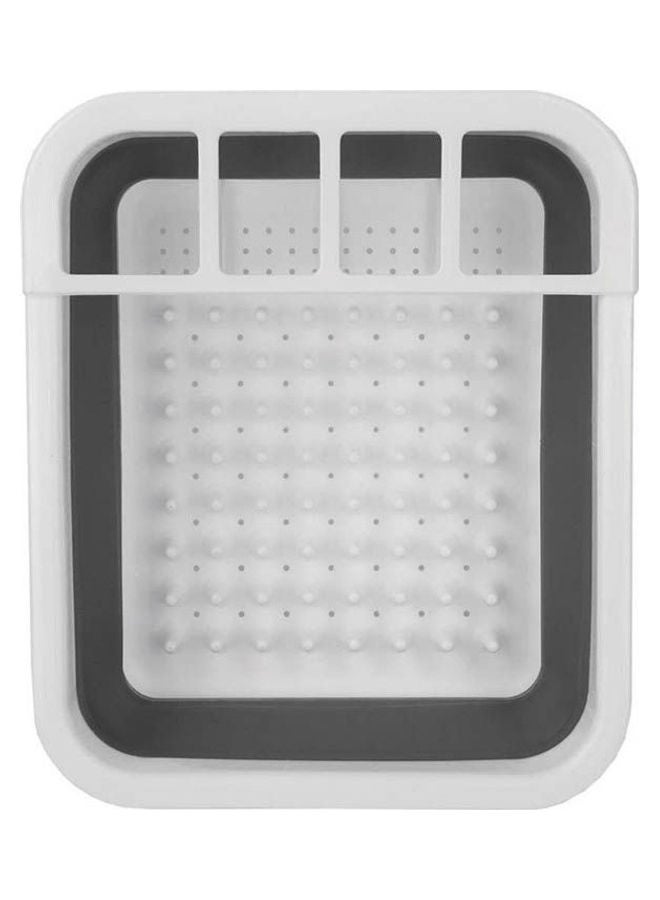 Generic Easy Storage Collapsible Dish Rack And Drainer With Cutlery Holder Grey  - Image 2