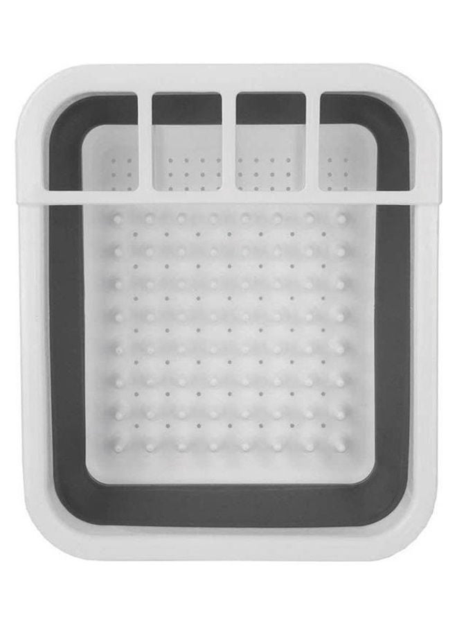 Generic Easy Storage Collapsible Dish Rack And Drainer With Cutlery Holder Grey  - Image 2