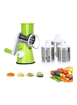 4 Pcs Vegetable Slicer 3 In 1 Handheld Spiral Rotary Drum Slicer For Vegetable Fruit Cheese Nut Green - v1649582236/N53086367A_1