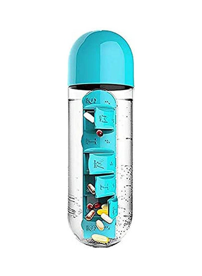 Generic - Combine Daily Pill Box Organizer With Water Bottle Blue - Image 1