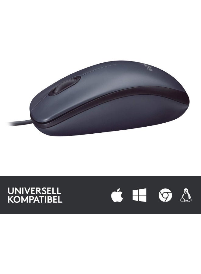 Logitech B100 Wired USB Mouse Black  - Image 3