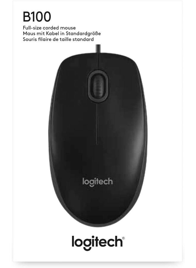 Logitech B100 Wired USB Mouse Black  - Image 5