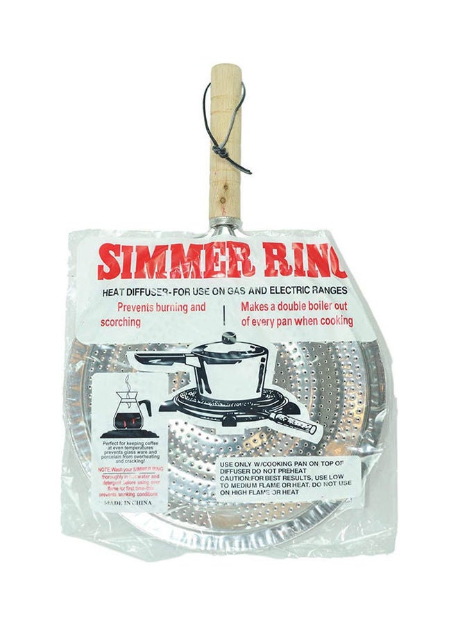 Aluminium Simmer Ring Grill Pan Protector Heat Diffuser Silver 