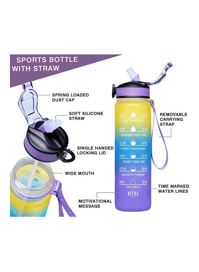 كوب ماء متدرج الألوان مع ختم زمني وقشة - Image 3