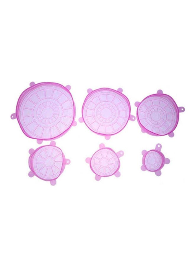 Generic 6Pcs Universal Silicone Suction Lid Bowl Purple 24x21cm 