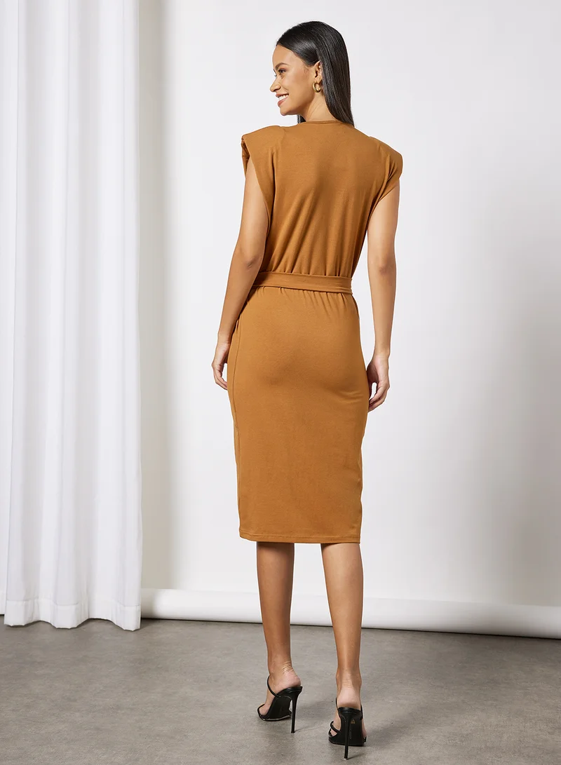 Sivvi x D'Atelier Padded Shoulder Dress