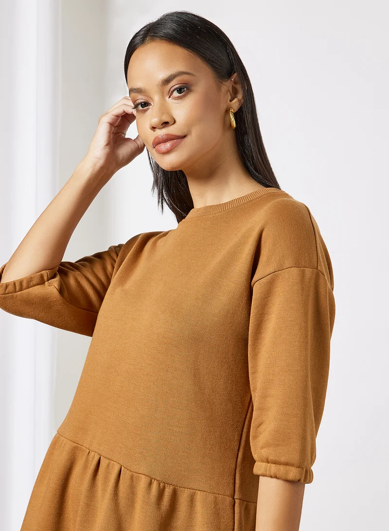 سيفي x دي‘اتيلير Tiered Knit Dress Brown