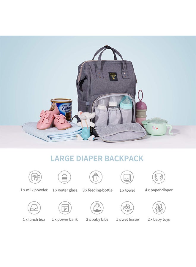 Multifunctional Large Capacity Baby Diaper Backpack With Waterproof Pocket And Zipper - v1649586729/N12740181A_7