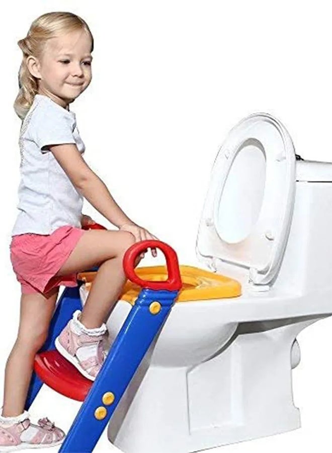 Large Anti-skid Toilet Plastic Ladder Chair With Padded Cushion and Adjustable Height