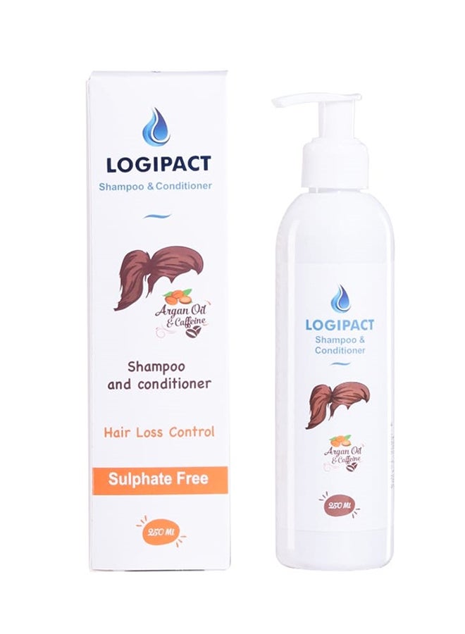 Logipact - Hair Loss Control  Sulphate Free Shampoo With Argan & Caffiene - White 250ml - Image 1