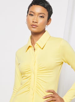 Ruched Shirt Dress Yellow - v1649591083/N47001330V_3