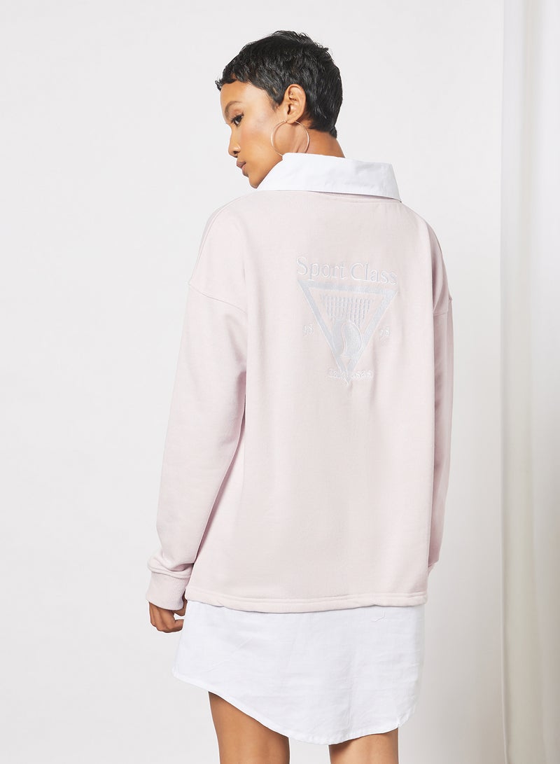Sivvi x GenM - Collared Sweatshirt Dress Light Purple - Image 1