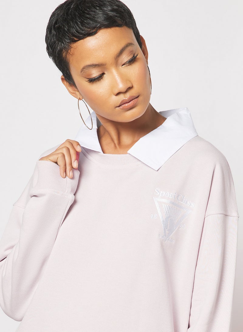 Sivvi x GenM - Collared Sweatshirt Dress Light Purple - Image 1