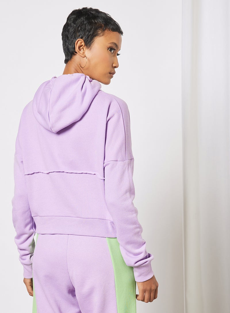 Sivvi x GenM - Cropped Zip-Up Hoodie Purple - Image 1