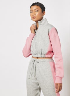 Colourblock Cropped Sweatshirt Multicolour