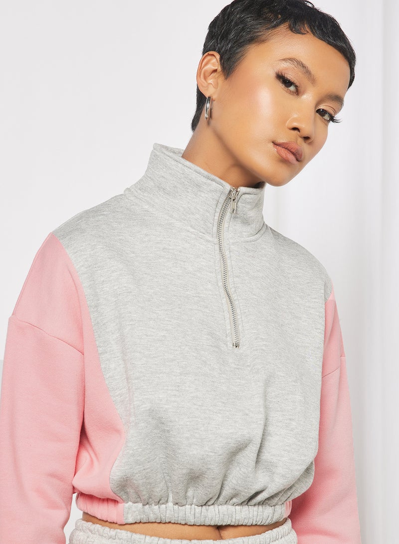 Sivvi x GenM - Colourblock Cropped Sweatshirt Multicolour - Image 1
