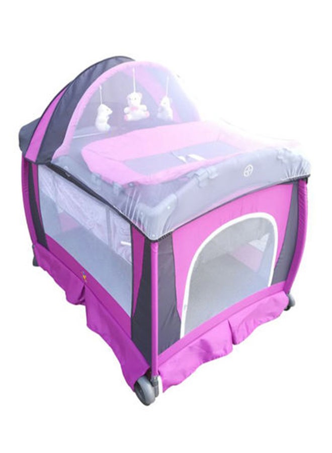 Baby love - Foldable Baby Comfortable Playpen 2 Layers With Toys and Mosquito Net - Image 1