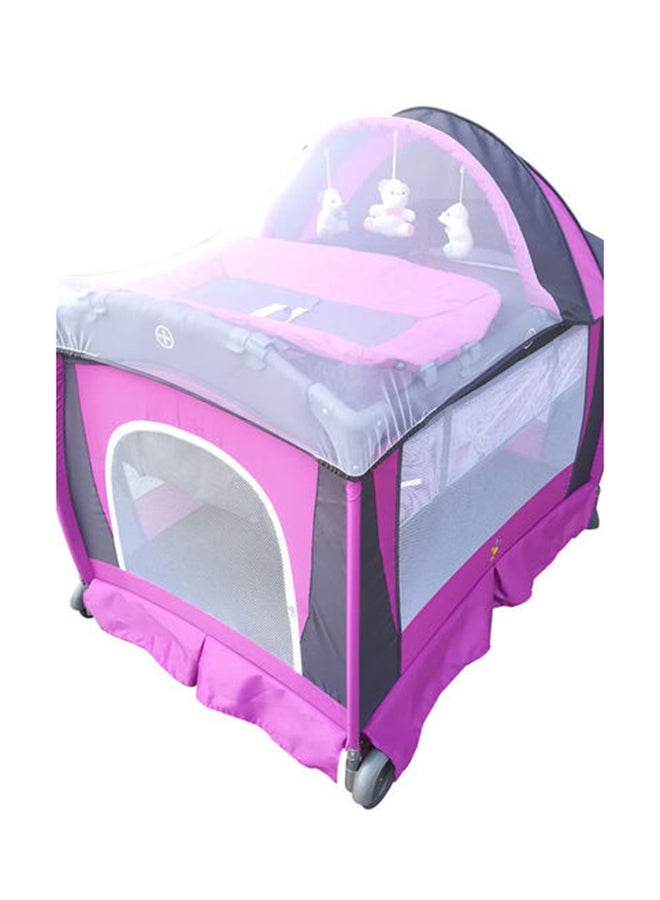 Baby love - Foldable Baby Comfortable Playpen 2 Layers With Toys and Mosquito Net - Image 1