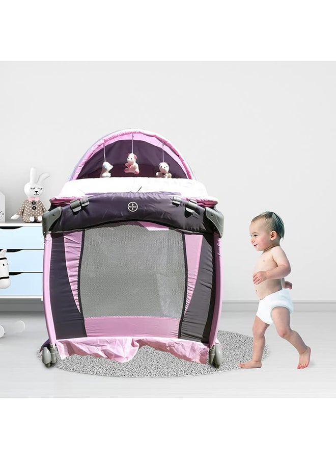 Baby love - Foldable Baby Comfortable Playpen 2 Layers With Toys and Mosquito Net - Image 1