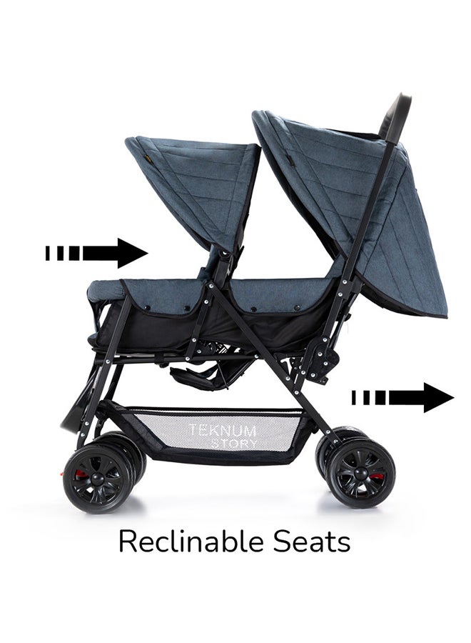 Double Baby Stroller Wide Seat And Canopy 360° Rotating Wheels - v1649596186/N33946793A_4