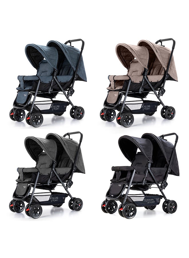 Double Baby Stroller Wide Seat And Canopy 360° Rotating Wheels - v1649596186/N33946793A_8