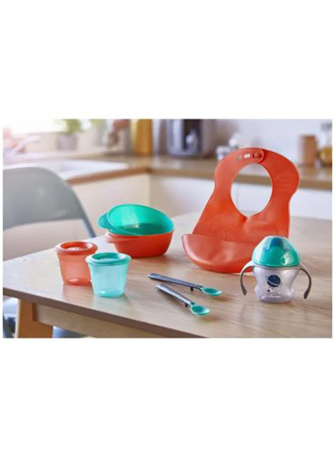 tommee tippee Complete Weaning Kit - Bowls, Spoons, Sippee Cup & Bib - Anti-Mess, On-the-Go Baby Mealtime Essentials