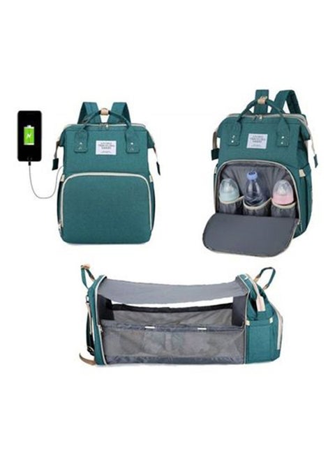 New Style Multifunctional Portable Mommy Bed Backpack With Mosquito Net For Baby- Green