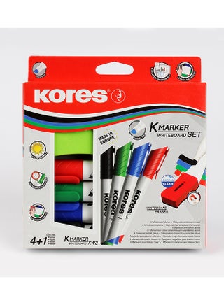 KORES K-MARKER BOARD SET 4 COLORS CHISEL+ eraser board 20865 Multicolour - v1649598034/N45816123A_1