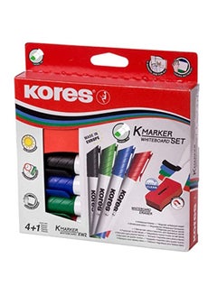 Kores KORES K-MARKER BOARD SET 4 COLORS CHISEL+ eraser board 20865 Multicolour  - Image 2