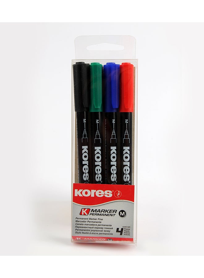 Kores K-Marker Fine M Set 4 Colours No 22140 Multicolour - Image 1