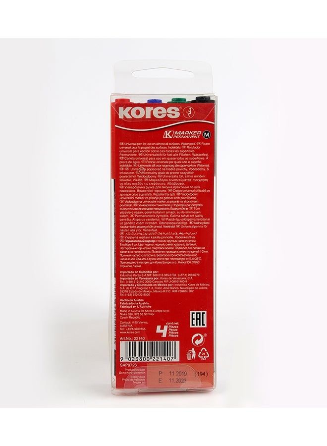 Kores K-Marker Fine M Set 4 Colours No 22140 Multicolour - Image 2