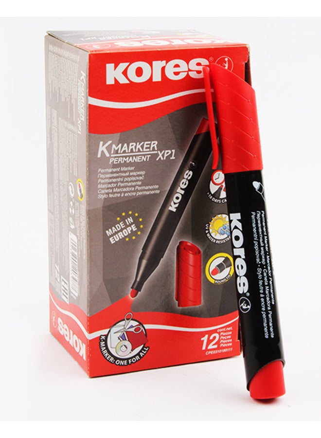 كورس K-Marker Permanent Marker XP1 Round Tip 20937 Red - Image 1