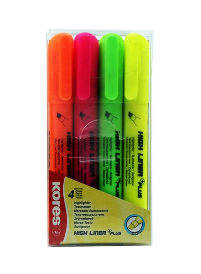 Kores 4 Set Of High Liner Plus Highlighters No.36040 Pink - Image 1