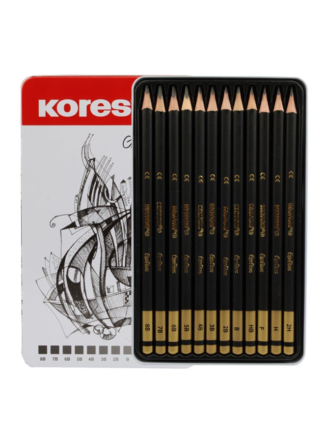 Kores 12 Pieces Graphite Pencil No: 92162 Multicolour - Image 1