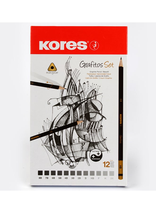 Kores 12 Pieces Graphite Pencil No: 92162 Multicolour - Image 2