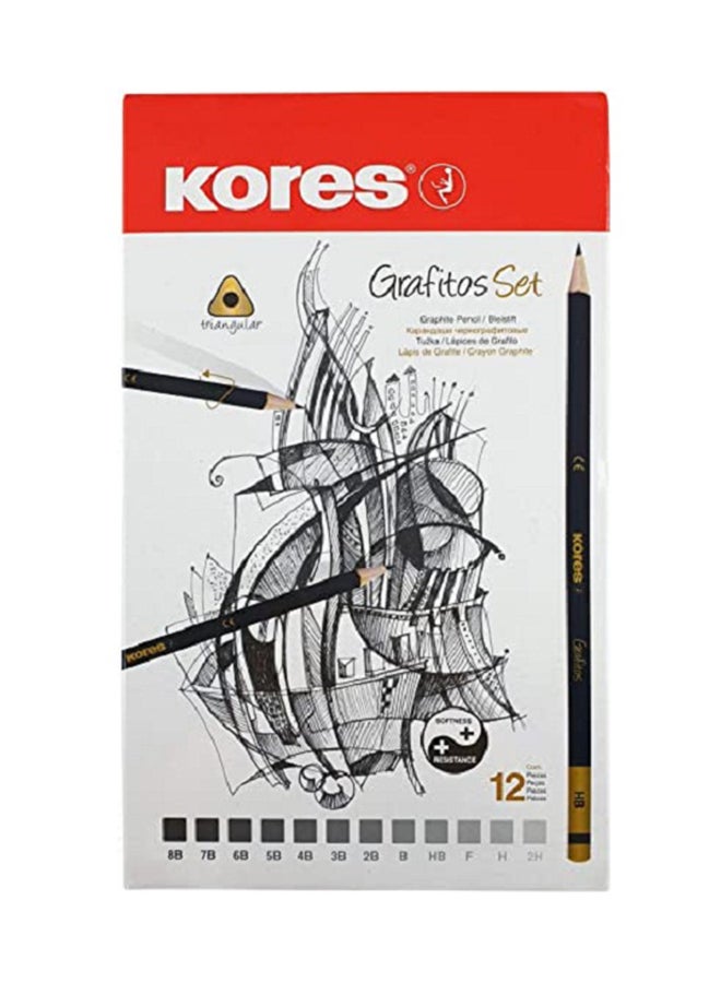 Kores 12 Pieces Graphite Pencil No: 92162 Multicolour - Image 3