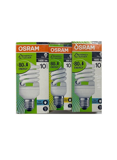 3-Piece Energy Saving Bulb Set White