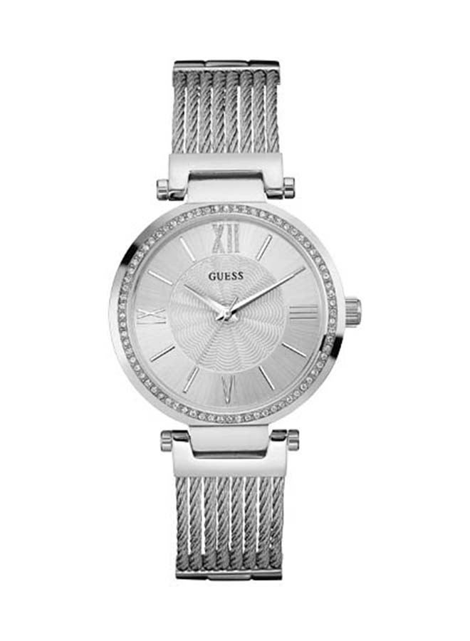 GUESS Women's Textured Stainless Steel Bracelet Watch W0638L1  - Image 1