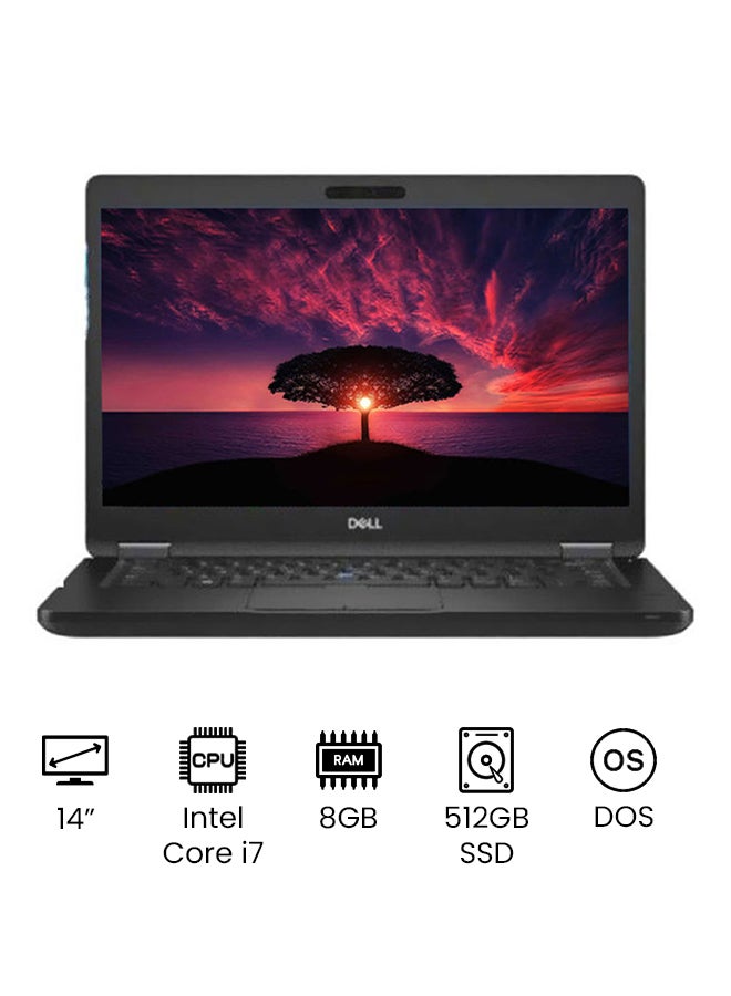 (Upgraded Version) Latitude 5490 Laptop With 14-Inch Full HD Display, Core i7 Processor/8GB RAM/512GB SSD/Intel UHD Graphics 620/DOS (Without Windows) International Version Black