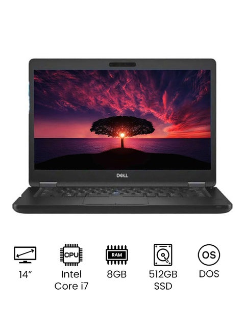 Latitude 5490 (Upgraded Version) Laptop With 14-Inch Full HD Display, Core i7 Processor/8GB RAM/512GB SSD/Intel UHD Graphics 620/DOS (Without Windows) International Version Black Black