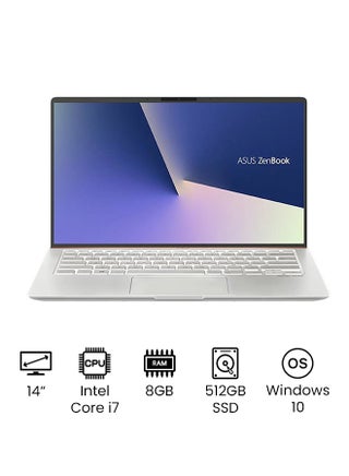 ZenBook 14 Laptop With 14-Inch Full HD Display, 10th Gen Core i7 10510U Processor/8GB RAM/512GB SSD/Intel UHD Graphics/Windows 10/International Version English Icicle Silver - v1649657821/N41978981A_1