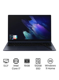 Galaxy Book Pro 360 2-In-1 Convertible Laptop With 13.3-Inch Touchscreen Full HD Display, Core i7-1165G7 Processor/16GB RAM/512GB SSD/Intel Iris Xe Graphics/Windows 11 Home /International Version English Blue