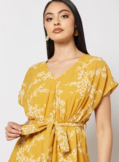 Casual Stylish Wrap Dress Mini With A Belt Yellow - v1649661358/N50226122V_3