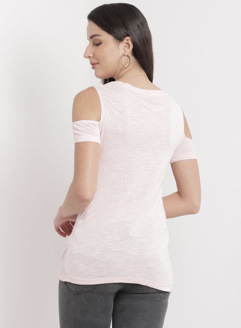 Aila - Printed Top Pink - Image 1