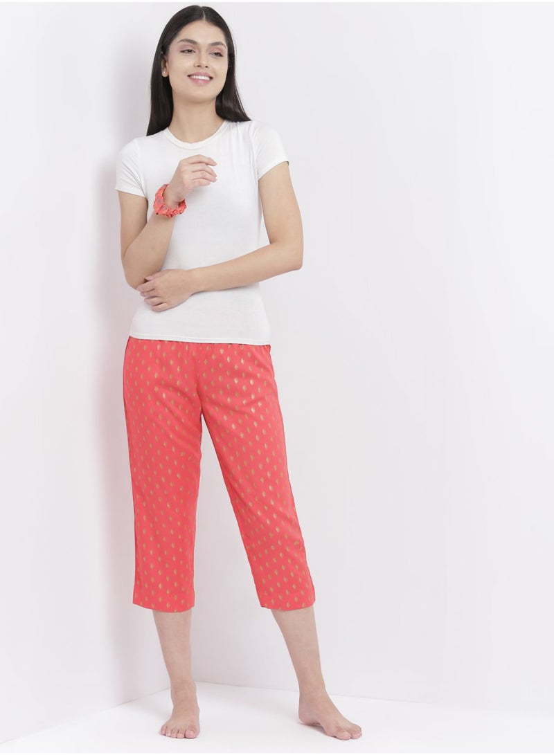 Aila - Casual Comfortable Relaxed Fit Pyjama Pants With A Matching Scrunchie Pink - Image 1