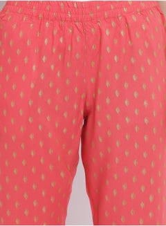 Aila Casual Comfortable Relaxed Fit Pyjama Pants With A Matching Scrunchie Pink  - Image 5